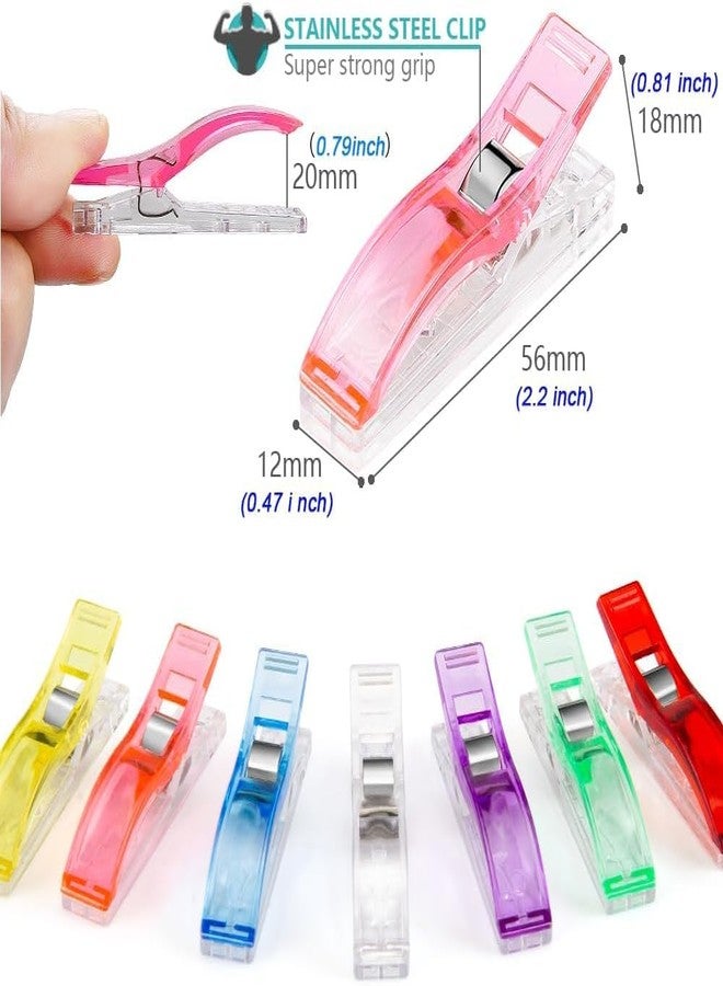 Jasol 30pcs Large Sewing Clips Fabric Clips Sewing Notions for Sewing Quilting Supplies Crafting Tools Jumbo Quilt Clips, Multipurpose Plastic Clips Multi Colors Craft Clips Quilting Accessories - Image 4